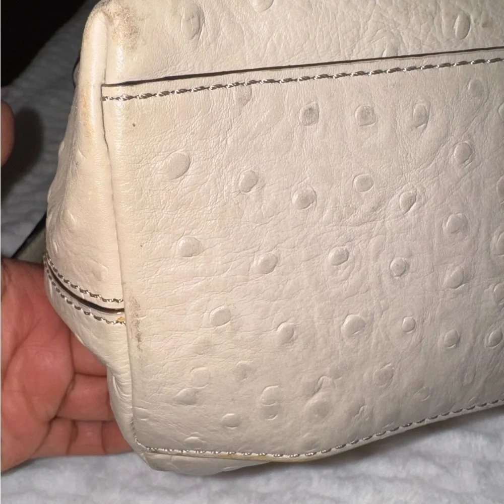 Kate Spade Beige Ostrich-Embossed Satchel